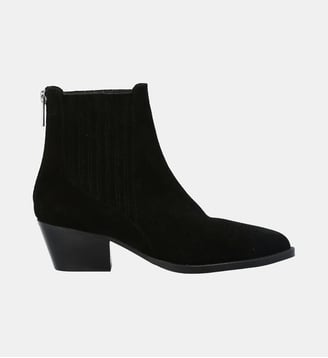 Boots esra - cuir velours - Colisée Paris - Noir