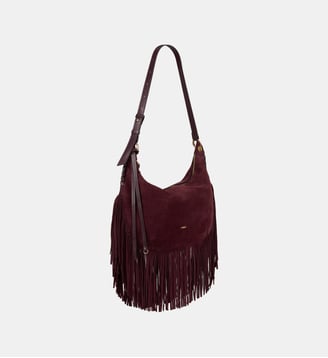 Sac M Suede Swing Franges - Ba&sh - Bordeaux