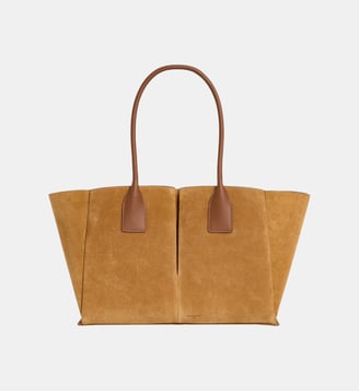 Grand sac cabas Elena en refente de velours - Le Tanneur - Marron tan