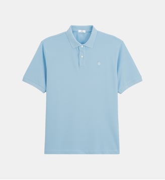 Polo droit en coton piqué - Serge Blanco - Bleu ciel