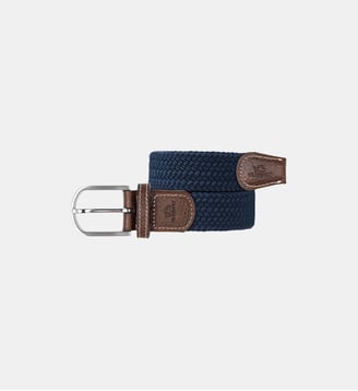Ceinture tressée élastique unie - Billybelt - Bleu