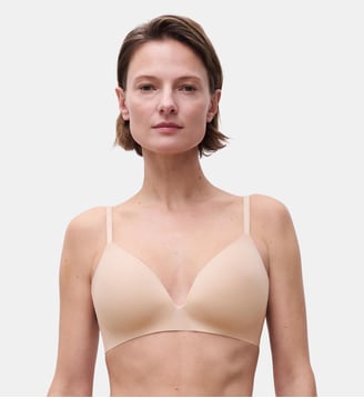 Soutien-gorge sans armature triangle coques - Chantelle - Beige et doré