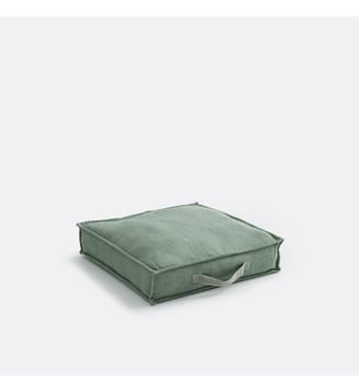 Coussin de sol en lin - La Redoute Interieurs - Vert eucalyptus