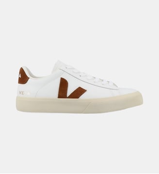 Baskets basses Campo en cuir finition lisse - Veja - Blanc et marron