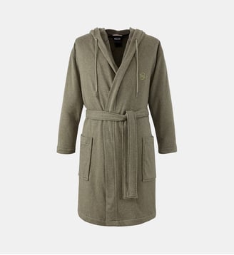 Peignoir court en coton synthétique - Boss Home - Kaki