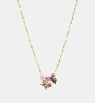 Collier papillon du japon et fleurs de cerisier - Les Néréides - Multicolore