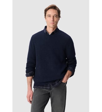 Pull col bateau tricot mousseux - Ikks - Bleu nuit