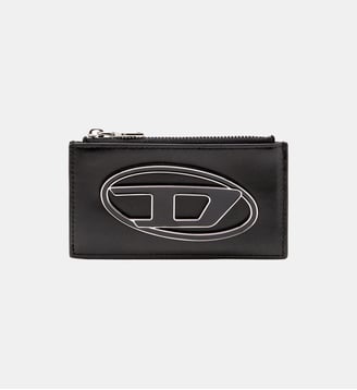 Porte-cartes plat en cuir nappa - Diesel - Noir