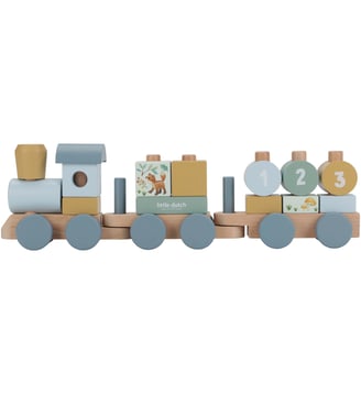 Train à blocs - Little Dutch - Bleu