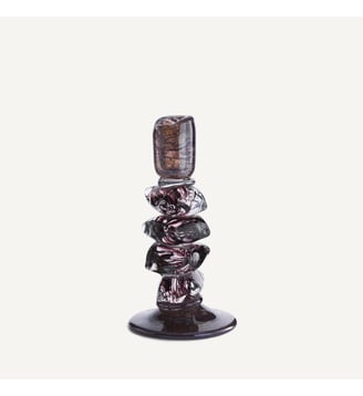 Bougeoir en verre soufflé bouche, H23 cm AM.PM