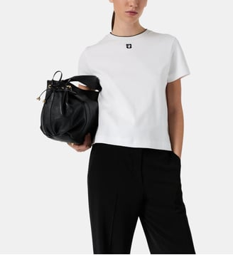 T-shirt en coton à monogramme - MAIANE - Gerard Darel - Blanc