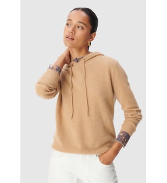 Pull à capuche tricot 100% cachemire Ikks