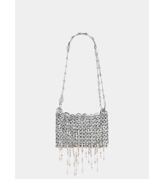 Sac nano 1969 avec ornements de perles et sequins - Rabanne - Nacre et gris