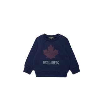 Sweat-shirt col rond avec logo - Dsquared2 - Bleu foncé