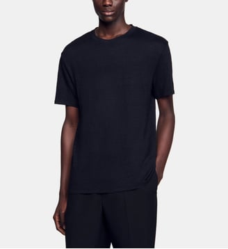 T-shirt droit en lin - Sandro - Noir