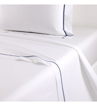 Drap plat en percale de coton Yves Delorme