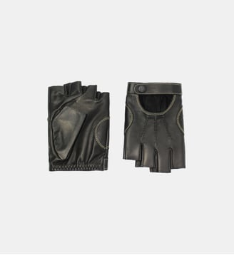 Liam DC Gants Homme en Cuir - Agnelle - Noir et écru