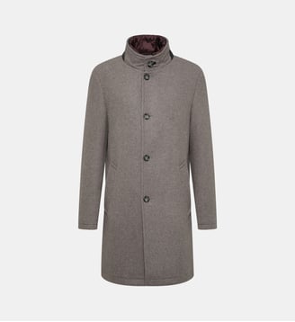 Manteau avec parement amovible regular Delray - Digel - Taupe