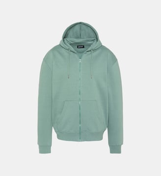 Sweatshirt zippé à capuche custom thunder - Schott - Kaki