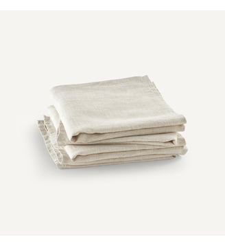 Lot de 4 serviettes de table en lin lavé - AM.PM - Naturel