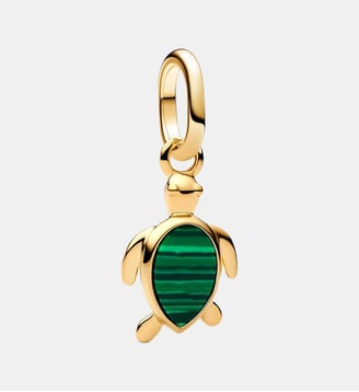 Mini Dangle Tortue Verte - Pandora - Doré