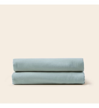 Drap Plat  Satin de coton lavé uni à nouettes Madura