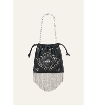 Pochette Cuir Studs June Tote - Ba&sh - Noir