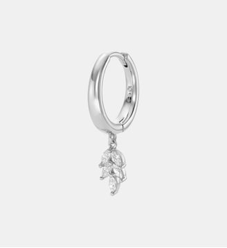 Boucle d'oreille créole Fauve blanche or Nebuleuse Bijoux