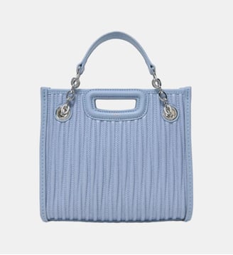 Mini cabas en cuir matelassé - Maje - Bleu ciel