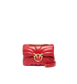 Mini sac à bandoulière love bag puff butterfly en cuir nappa - Pinko - Rouge
