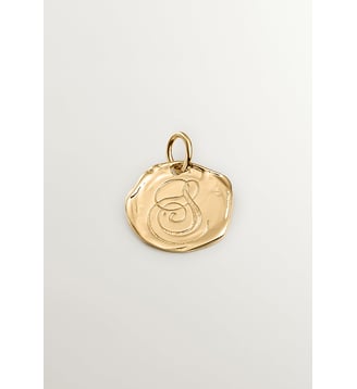 Charme artisanal en 925 argenté doré 18K avec initiales S - Aristocrazy - Or