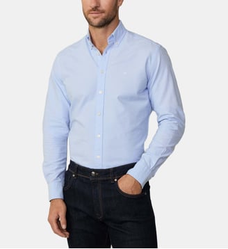 Chemise slim coton oxford - Hackett London - Bleu