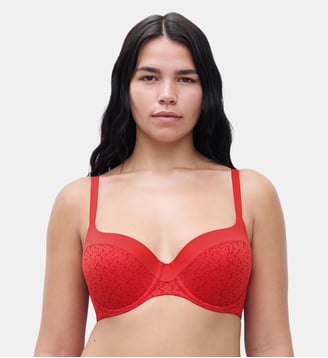 Soutien-gorge coques emboîtant maille douce - Chantelle - Coquelicot