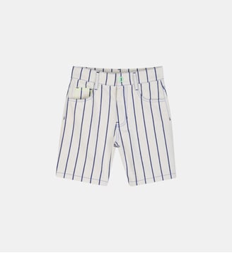 Bermuda en matière froissée - Billieblush - Blanc et bleu