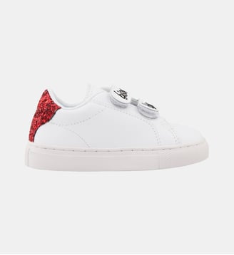 Baskets Enfant En Cuir Mini Edith Bisous - Bons Baisers - Blanc