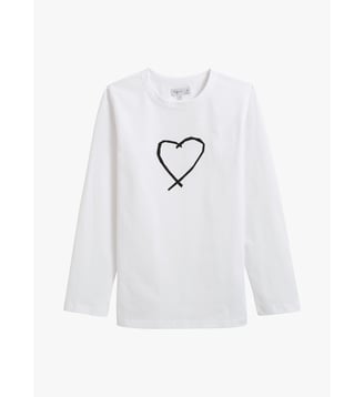 t-shirt en coton coeur - Agnès b. - Blanc