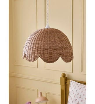 Suspension fleur en rotin - Cyrillus - Beige clair