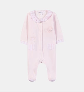 Pyjama -  velours rayures s - Tartine Et Chocolat - Rose pâle