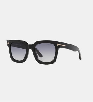 Lunettes de soleil Carré Leigh-02 - Tom Ford - Noir brillant