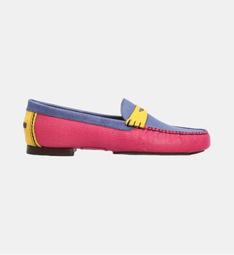 Mocassin palm beach - cuir grainé - Fairmount - Fushia