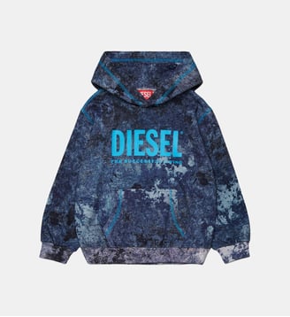 Sweat à capuche avec logo - Diesel Kids - Bleu