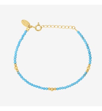 Bracelet doré turquoise - JERI - Caroline Najman - Bleu
