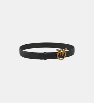 Ceinture love birds en cuir - Pinko - Noir et doré