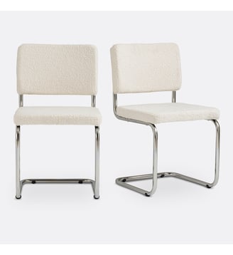 Lot 2 de chaises bouclette - La Redoute Interieurs - Écru