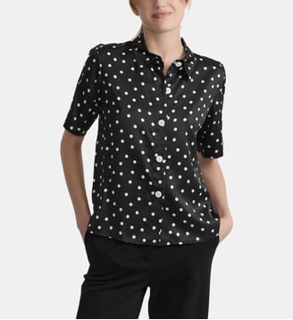 chemise en viscose à pois noir - Agnès b. - Noir