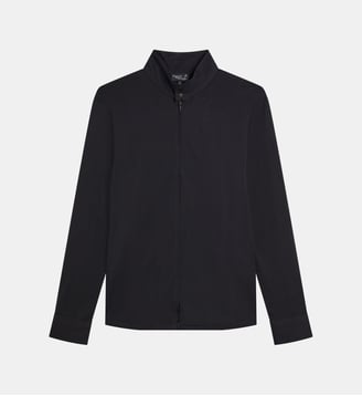 chemise en jersey à pied de col boutonné - Agnès b. - Noir