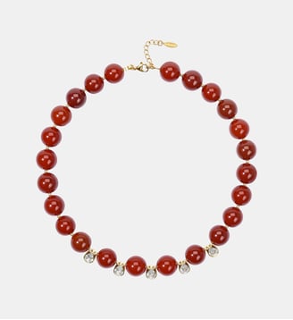 Collier de perles avec gouttes strass EVORA - Hipanema - Ambre