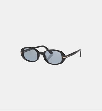 Lunettes de soleil Ovale Iggy - Tom Ford - Noir brillant