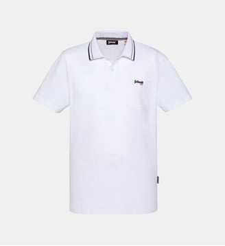 Polo rétro en coton piqué - Schott - Blanc