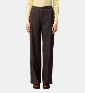 Pantalon droit laine mélangée rayé Claudie Pierlot